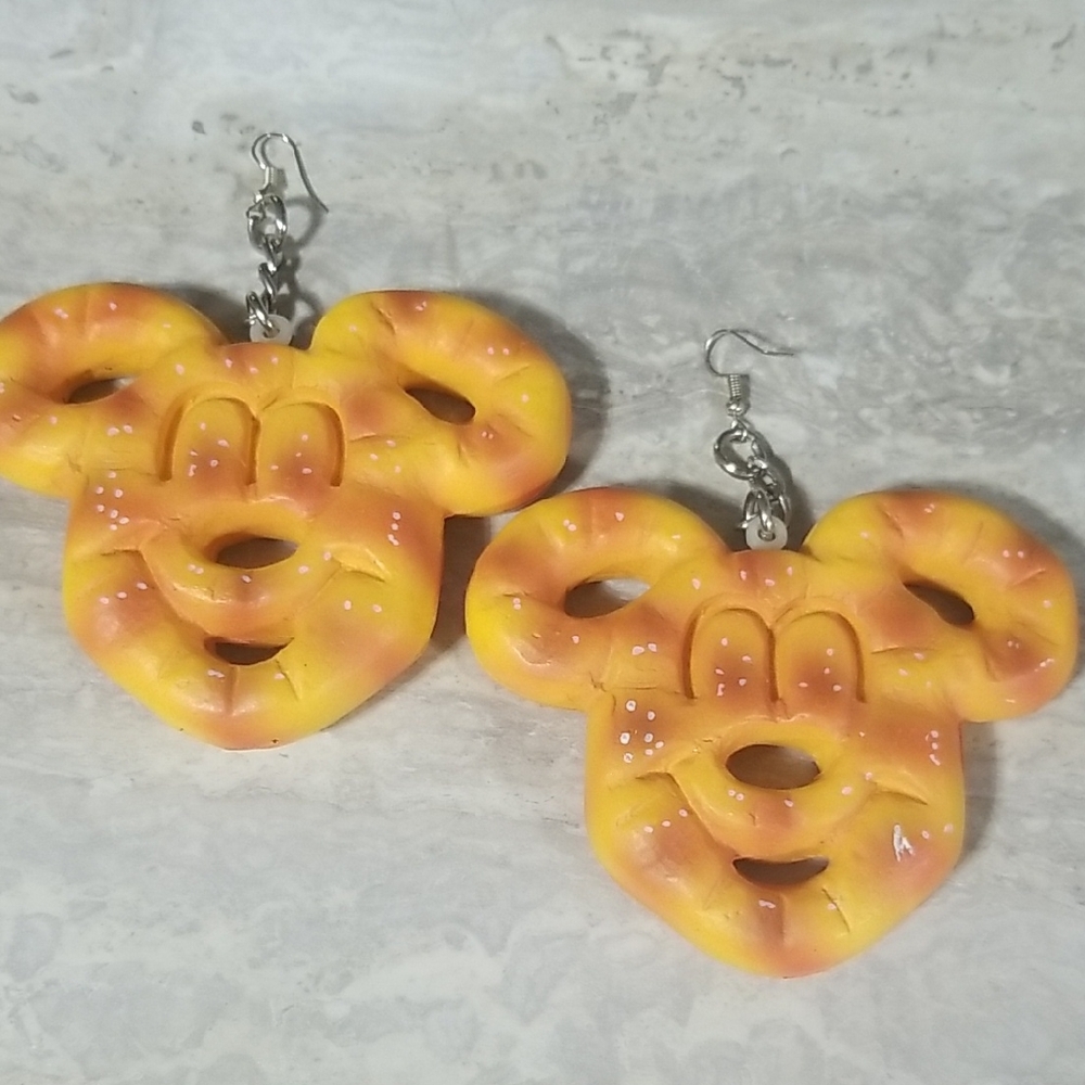 Disney Yellow Mickey Pretzel Earrings